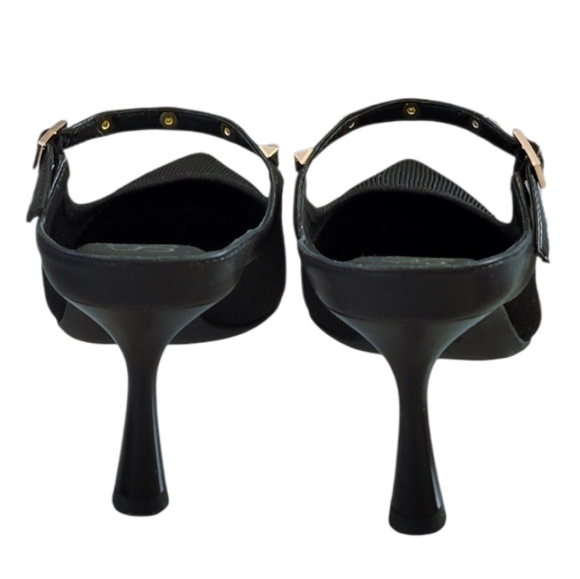 Cosy Island GraceLithe Black Studded Detail Pointed Toe Heeled Mules Size 8 - Picture 8 of 13